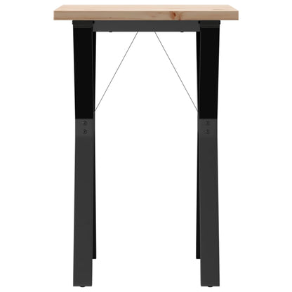 Dining Table Y-Frame 50x50x75.5 cm Solid Wood Pine and Steel