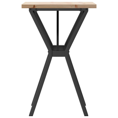 Dining Table Y-Frame 50x50x75.5 cm Solid Wood Pine and Steel