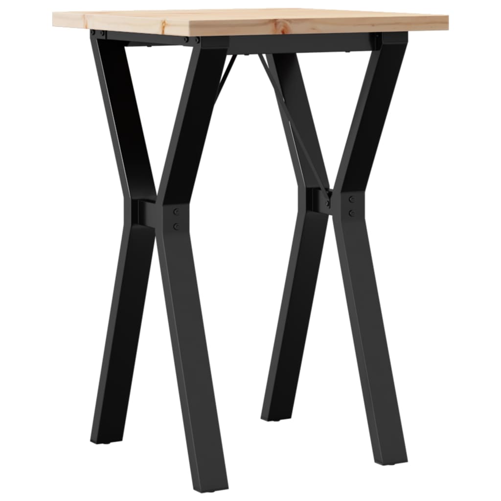 Dining Table Y-Frame 50x50x75.5 cm Solid Wood Pine and Steel