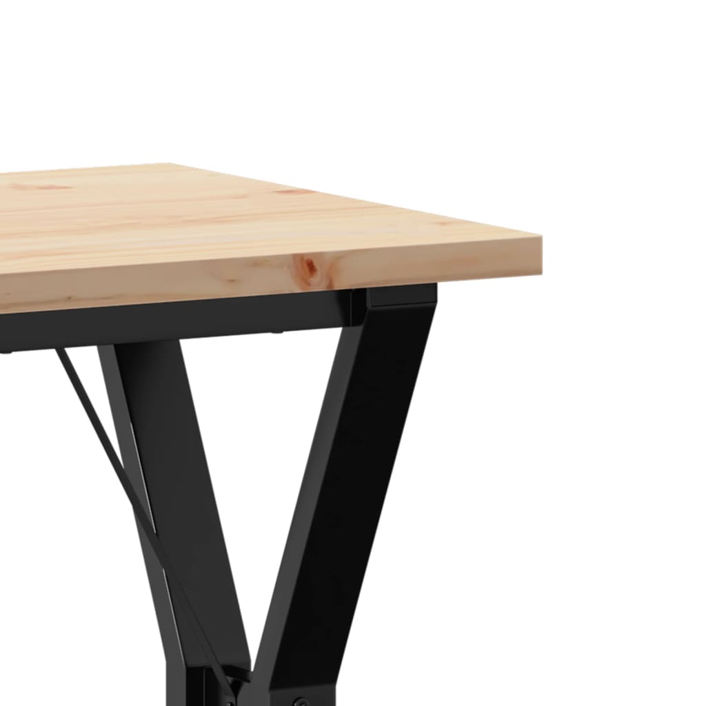 Dining Table Y-Frame 50x50x75.5 cm Solid Wood Pine and Steel