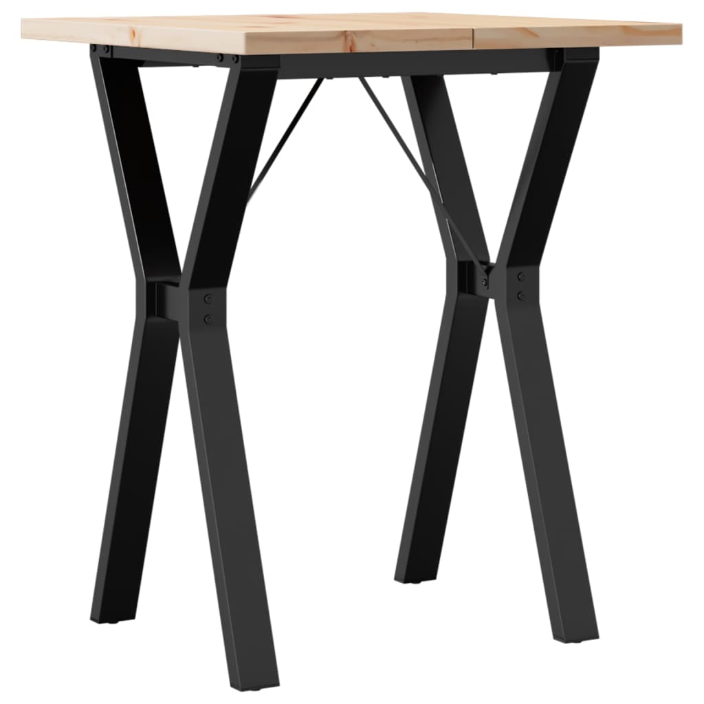 Dining Table Y-Frame 60x60x75.5 cm Solid Wood Pine and Steel