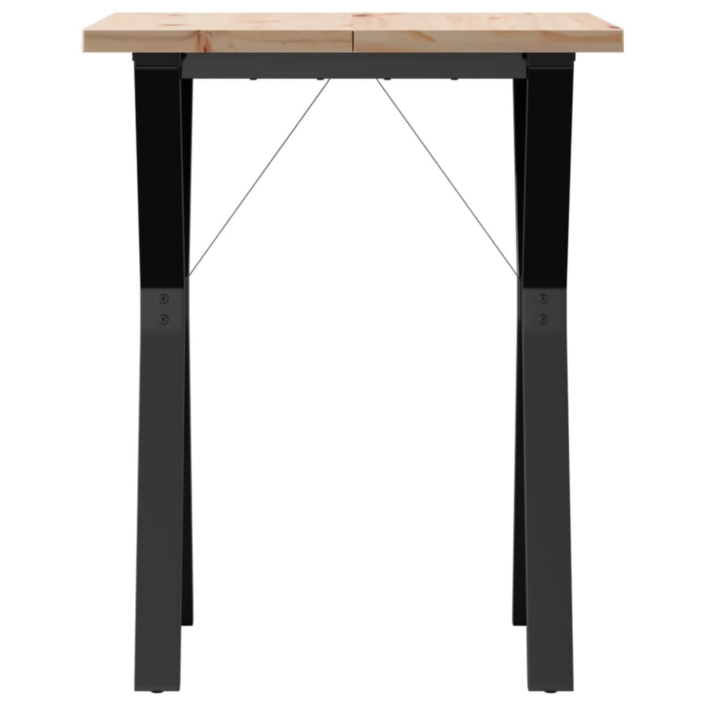 Dining Table Y-Frame 60x60x75.5 cm Solid Wood Pine and Steel