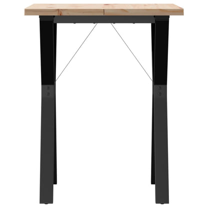 Dining Table Y-Frame 60x60x75.5 cm Solid Wood Pine and Steel