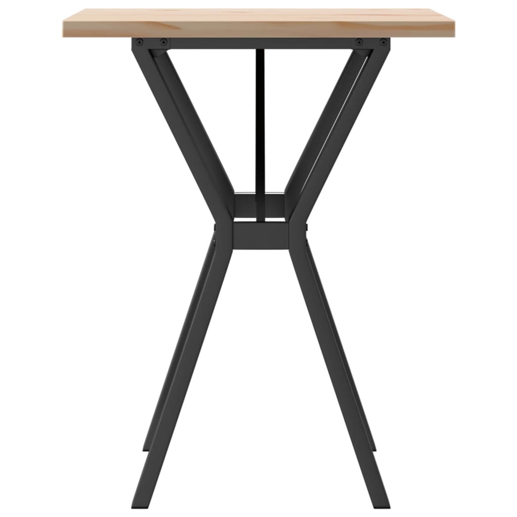 Dining Table Y-Frame 60x60x75.5 cm Solid Wood Pine and Steel