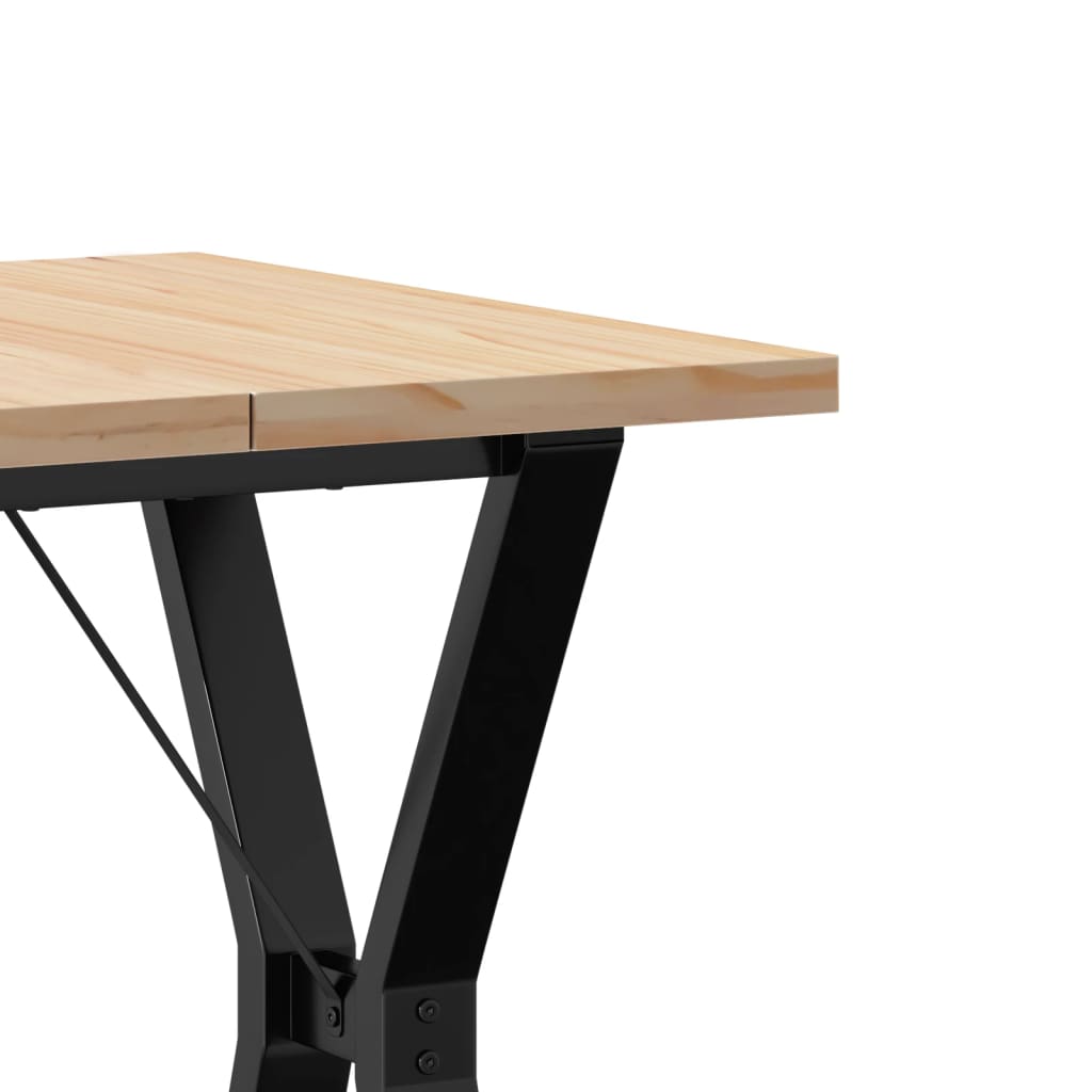 Dining Table Y-Frame 60x60x75.5 cm Solid Wood Pine and Steel