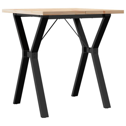 Dining Table Y-Frame 70x70x75.5 cm Solid Wood Pine and Steel