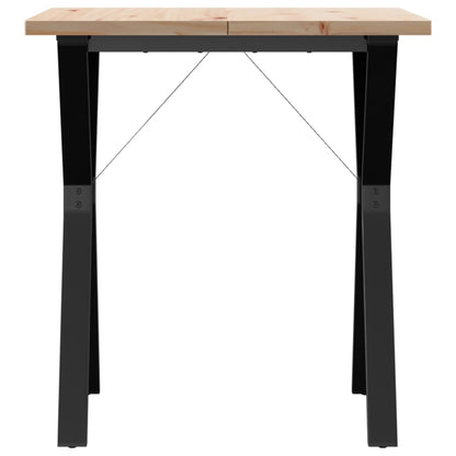 Dining Table Y-Frame 70x70x75.5 cm Solid Wood Pine and Steel