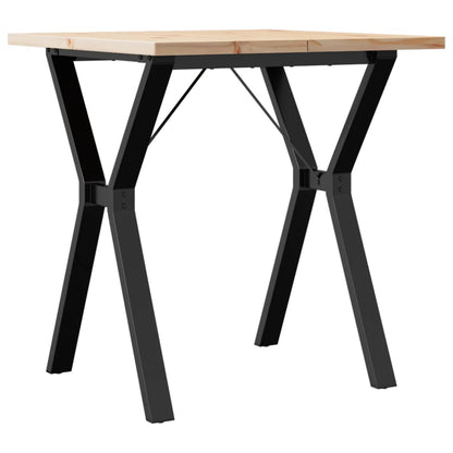 Dining Table Y-Frame 70x70x75.5 cm Solid Wood Pine and Steel