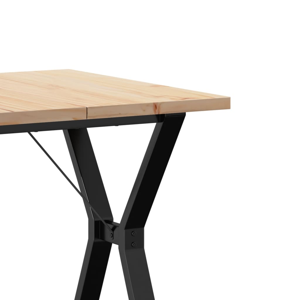 Dining Table Y-Frame 70x70x75.5 cm Solid Wood Pine and Steel