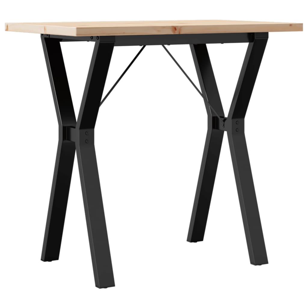 Dining Table Y-Frame 80x50x75.5 cm Solid Wood Pine and Steel