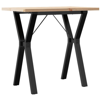 Dining Table Y-Frame 80x50x75.5 cm Solid Wood Pine and Steel