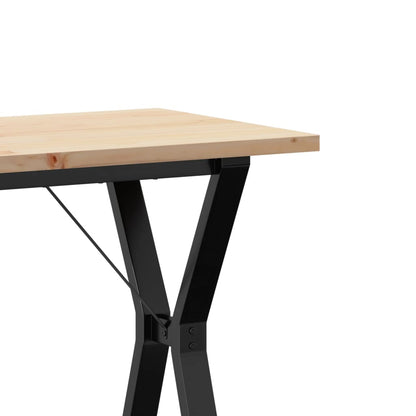 Dining Table Y-Frame 80x50x75.5 cm Solid Wood Pine and Steel