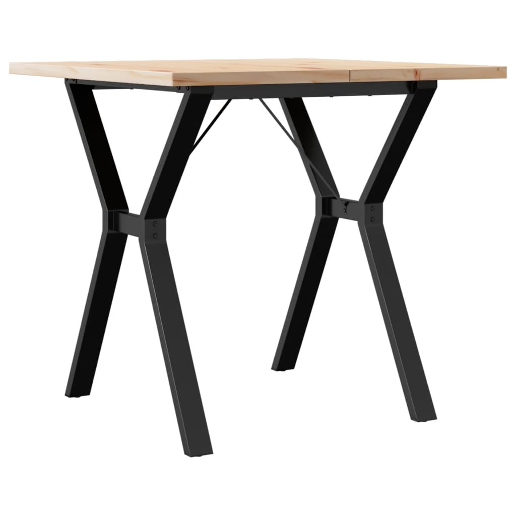 Dining Table Y-Frame 80x80x75.5 cm Solid Wood Pine and Steel