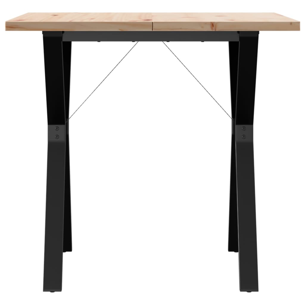 Dining Table Y-Frame 80x80x75.5 cm Solid Wood Pine and Steel