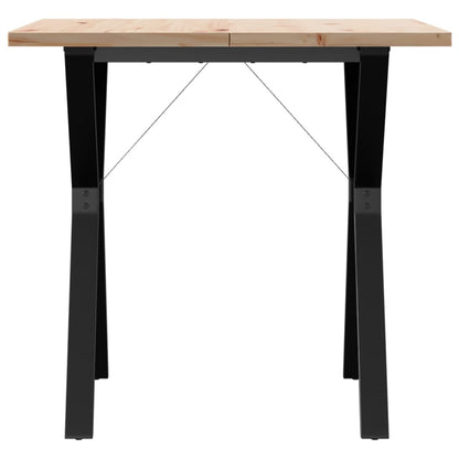 Dining Table Y-Frame 80x80x75.5 cm Solid Wood Pine and Steel