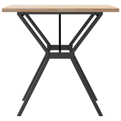 Dining Table Y-Frame 80x80x75.5 cm Solid Wood Pine and Steel