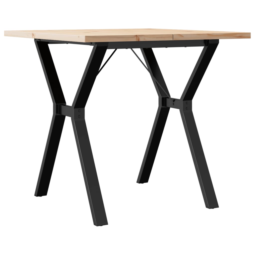 Dining Table Y-Frame 80x80x75.5 cm Solid Wood Pine and Steel