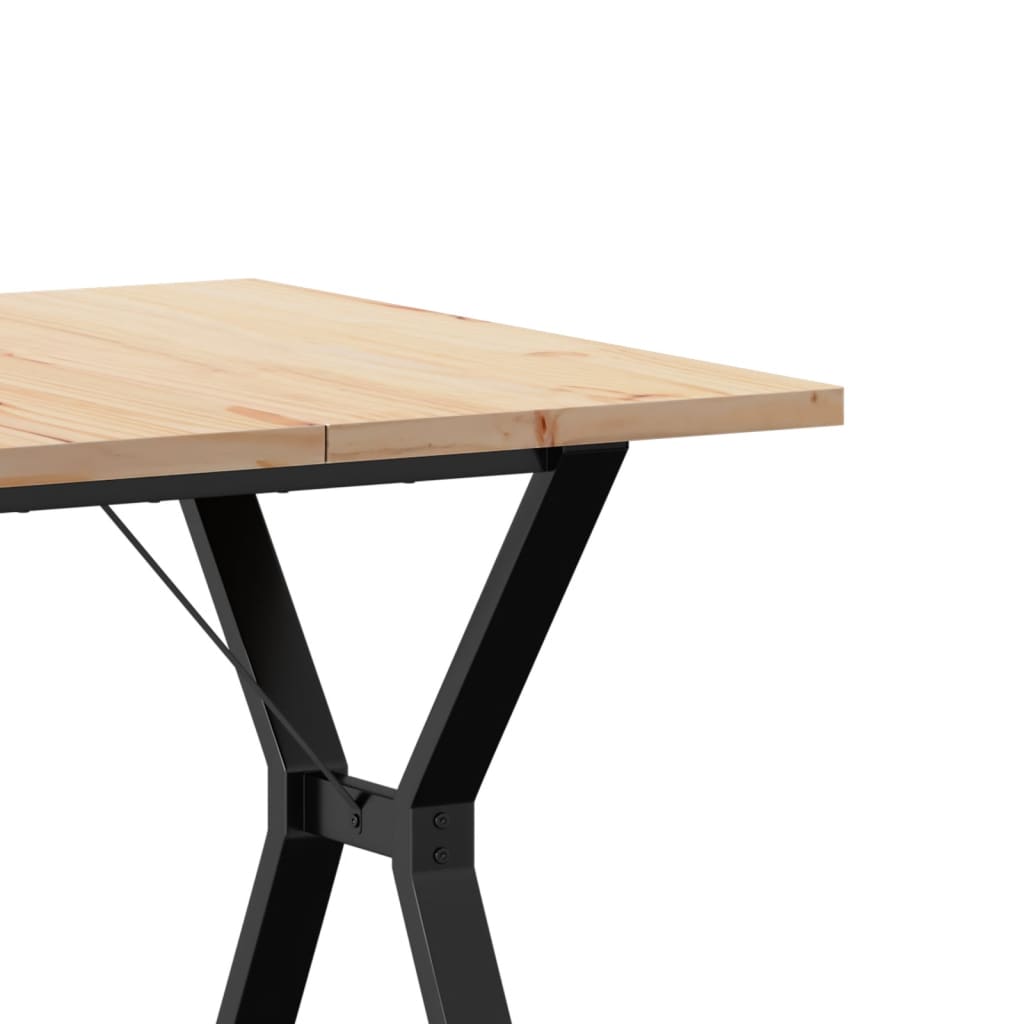 Dining Table Y-Frame 80x80x75.5 cm Solid Wood Pine and Steel