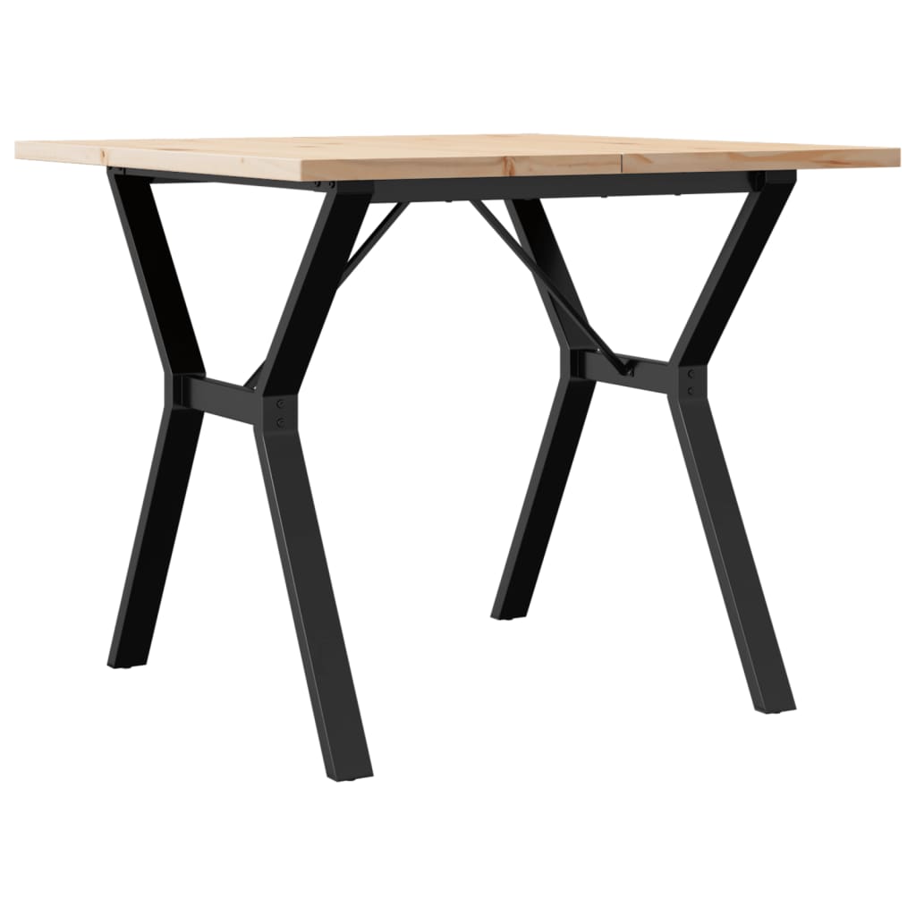 Dining Table Y-Frame 90x90x75.5 cm Solid Wood Pine and Steel