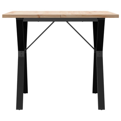 Dining Table Y-Frame 90x90x75.5 cm Solid Wood Pine and Steel