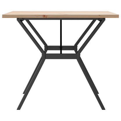 Dining Table Y-Frame 90x90x75.5 cm Solid Wood Pine and Steel