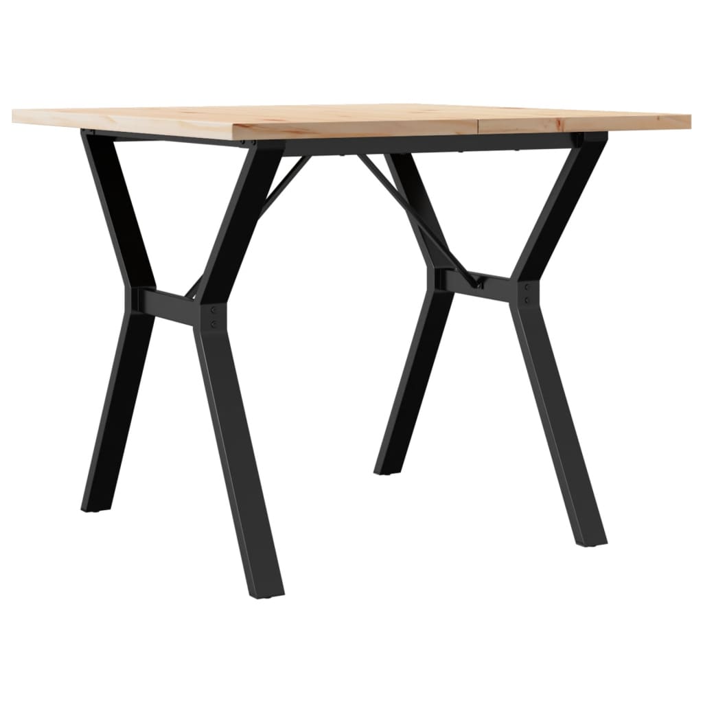 Dining Table Y-Frame 90x90x75.5 cm Solid Wood Pine and Steel