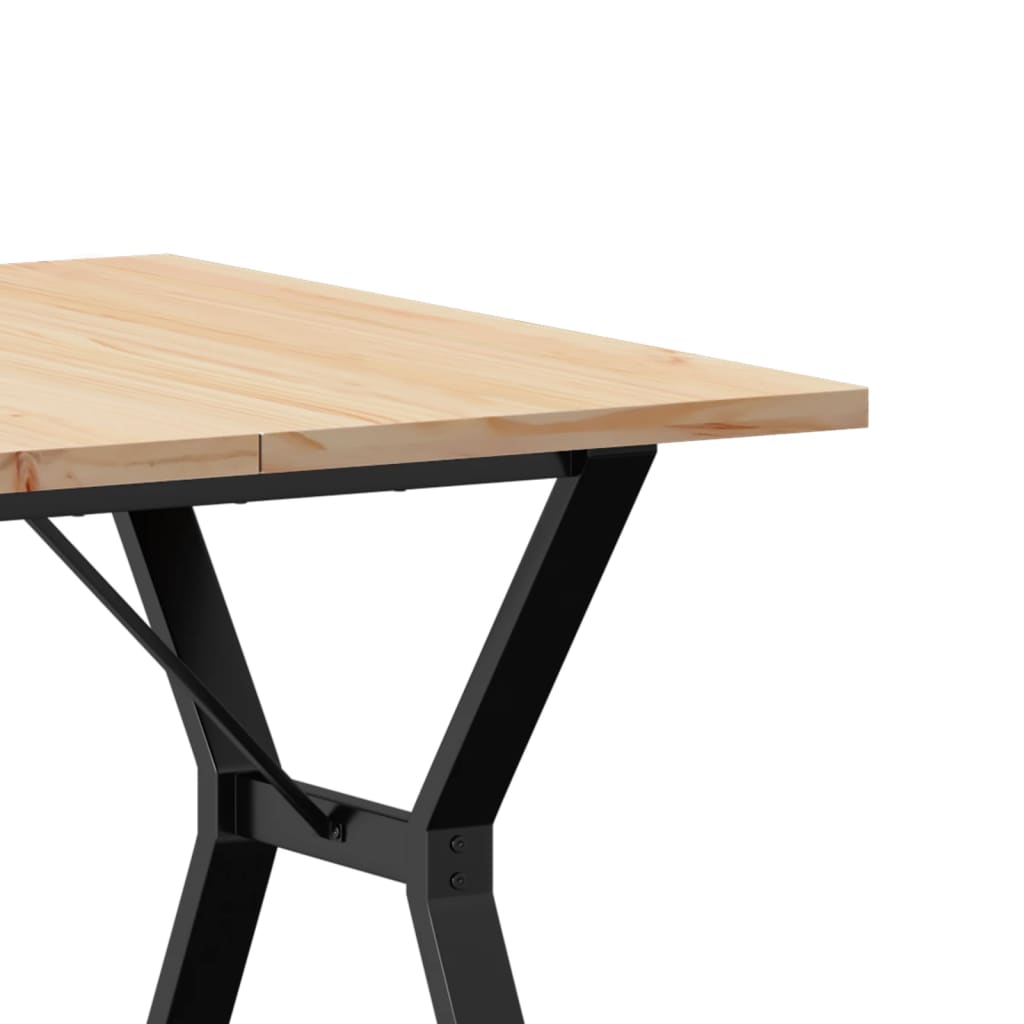 Dining Table Y-Frame 90x90x75.5 cm Solid Wood Pine and Steel