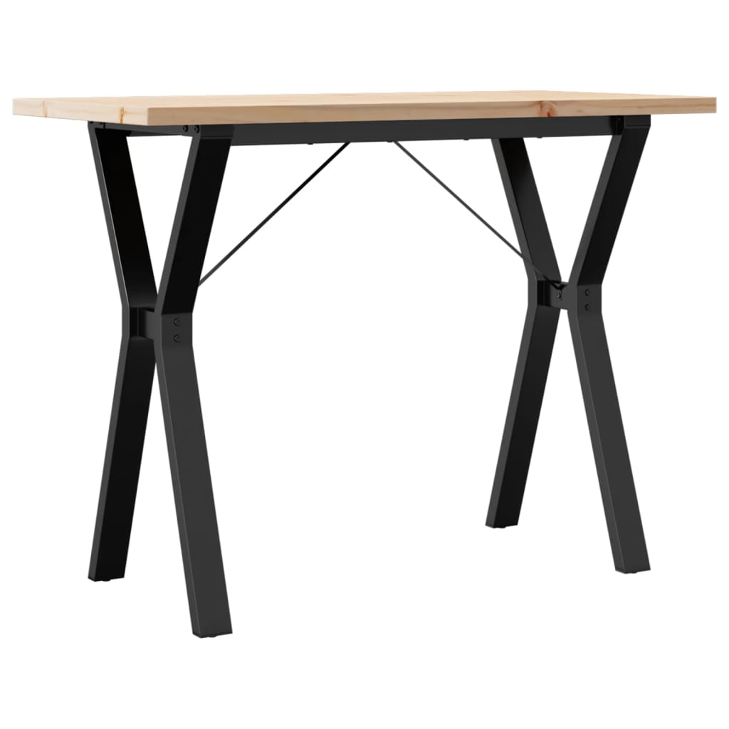 Dining Table Y-Frame 100x50x75.5 cm Solid Wood Pine and Steel