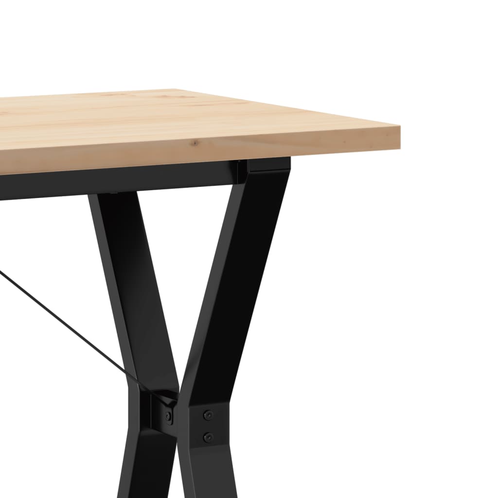 Dining Table Y-Frame 100x50x75.5 cm Solid Wood Pine and Steel