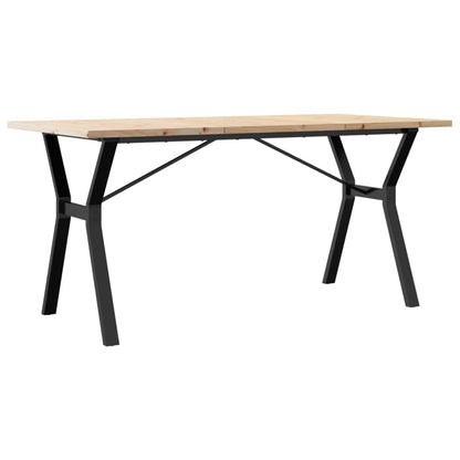 Dining Table Y-Frame 140x80x75.5 cm Solid Wood Pine and Steel