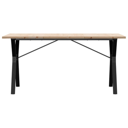 Dining Table Y-Frame 140x80x75.5 cm Solid Wood Pine and Steel