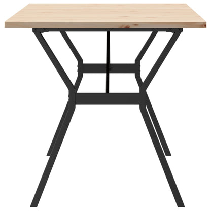 Dining Table Y-Frame 140x80x75.5 cm Solid Wood Pine and Steel