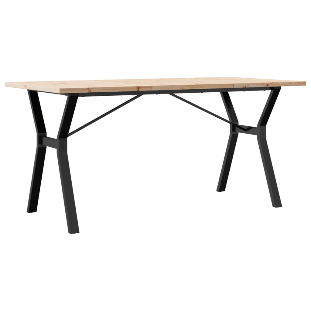 Dining Table Y-Frame 140x80x75.5 cm Solid Wood Pine and Steel