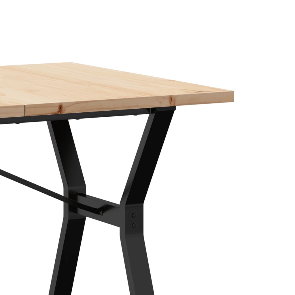 Dining Table Y-Frame 140x80x75.5 cm Solid Wood Pine and Steel