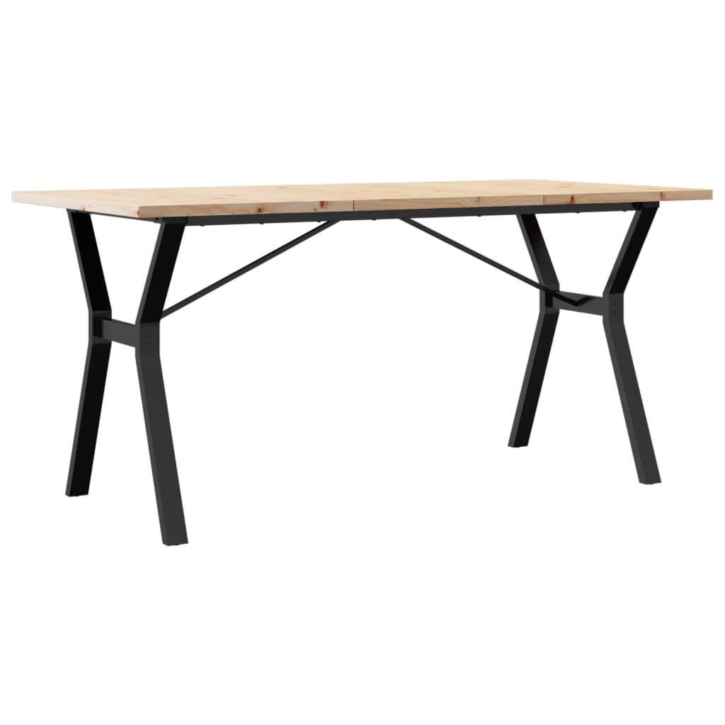 Dining Table Y-Frame 160x80x75.5 cm Solid Wood Pine and Steel