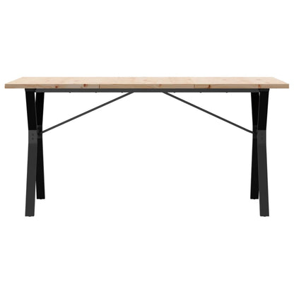 Dining Table Y-Frame 160x80x75.5 cm Solid Wood Pine and Steel