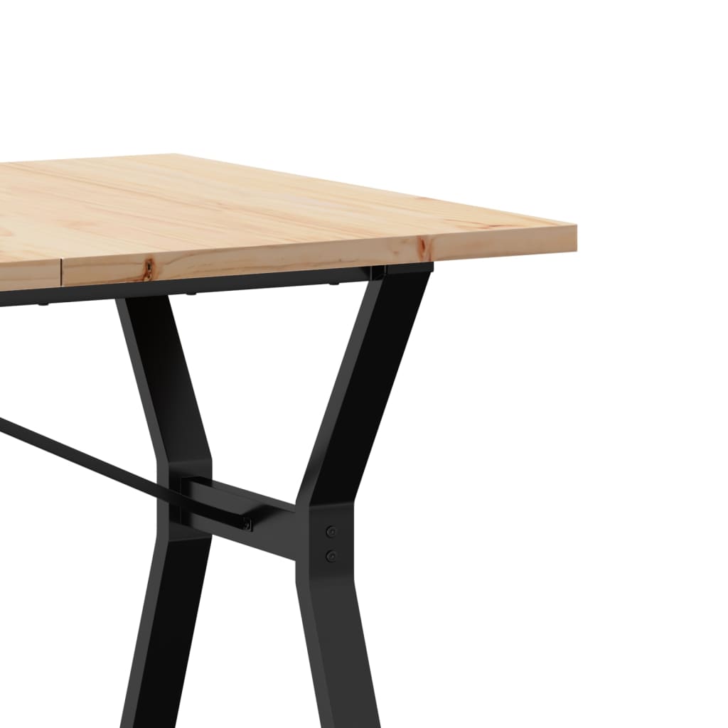 Dining Table Y-Frame 160x80x75.5 cm Solid Wood Pine and Steel