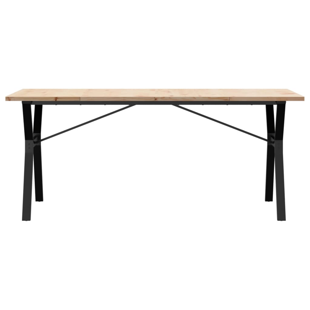 Dining Table Y-Frame 180x90x75.5 cm Solid Wood Pine and Steel