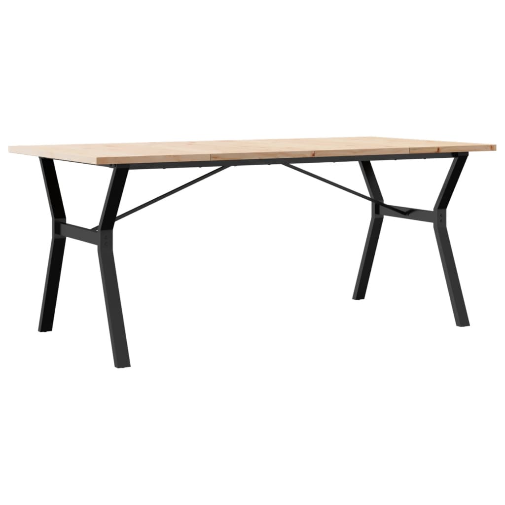 Dining Table Y-Frame 180x90x75.5 cm Solid Wood Pine and Steel