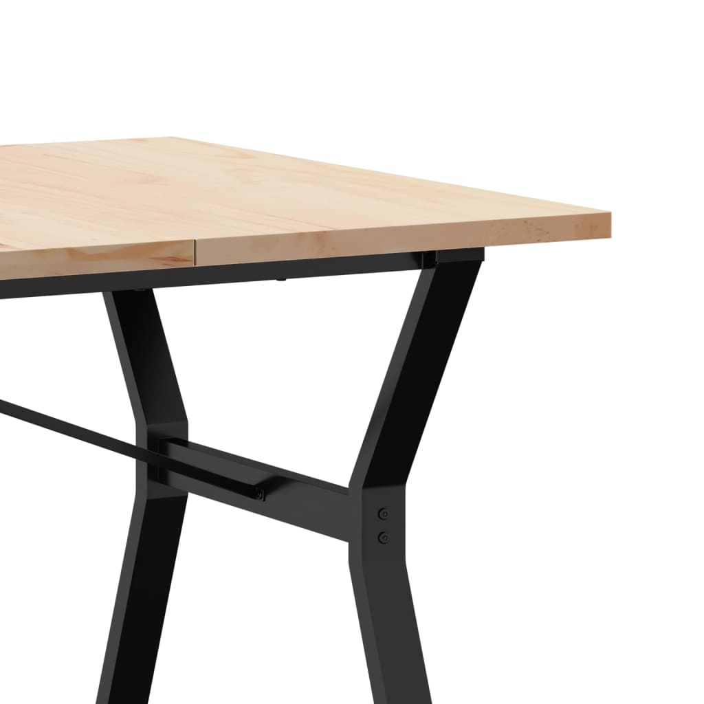 Dining Table Y-Frame 180x90x75.5 cm Solid Wood Pine and Steel