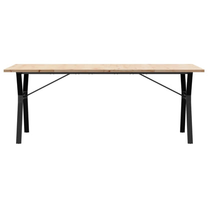 Dining Table Y-Frame 200x100x75.5 cm Solid Wood Pine and Steel