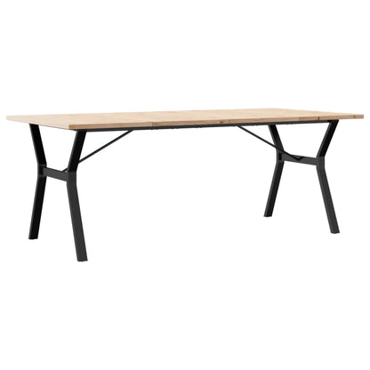 Dining Table Y-Frame 200x100x75.5 cm Solid Wood Pine and Steel