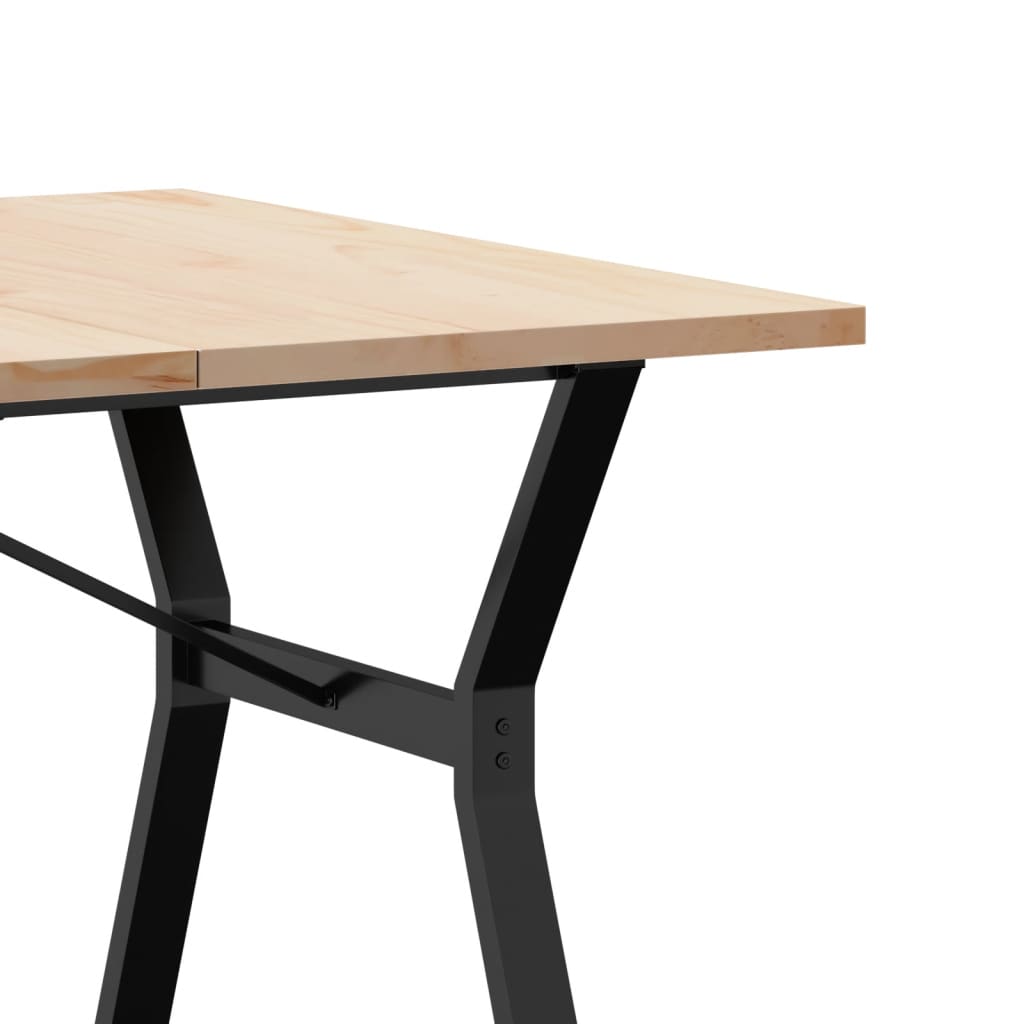 Dining Table Y-Frame 200x100x75.5 cm Solid Wood Pine and Steel