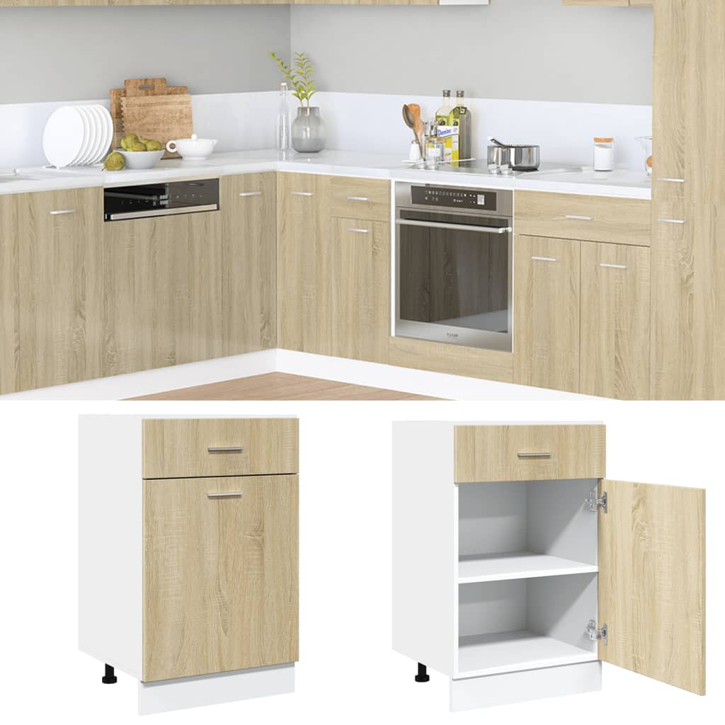 Drawer Bottom Cabinet Sonoma Oak 50x46x81.5 cm Engineered Wood