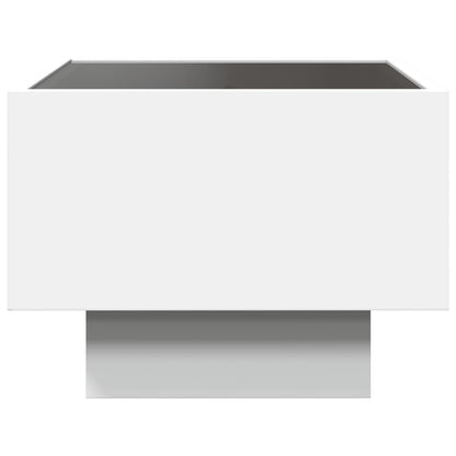 Side Table with LED White 40x40x30 cm Engineered Wood