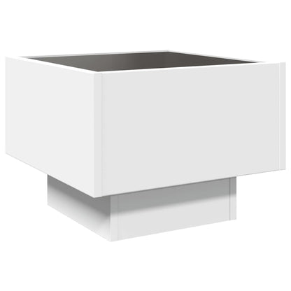 Side Table with LED White 40x40x30 cm Engineered Wood