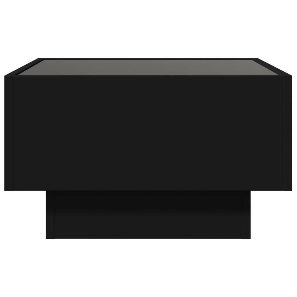 Coffee Table with LED Black 50x50x30 cm Engineered Wood