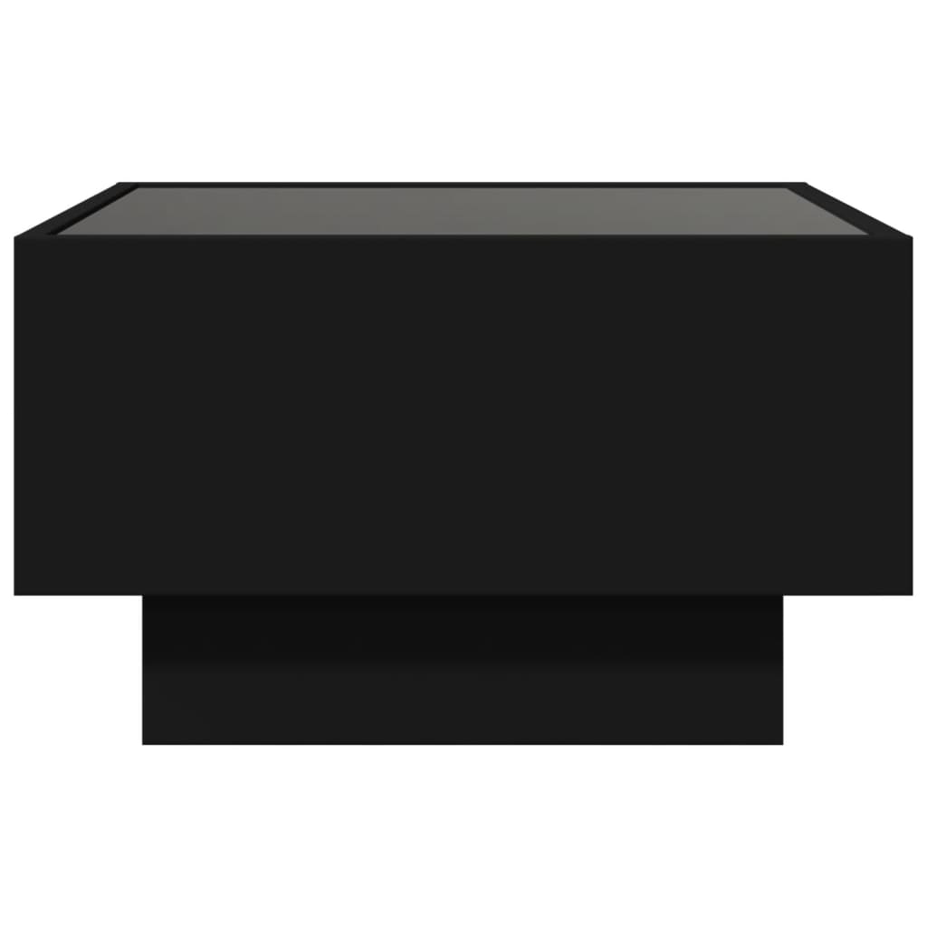 Coffee Table with LED Black 50x50x30 cm Engineered Wood