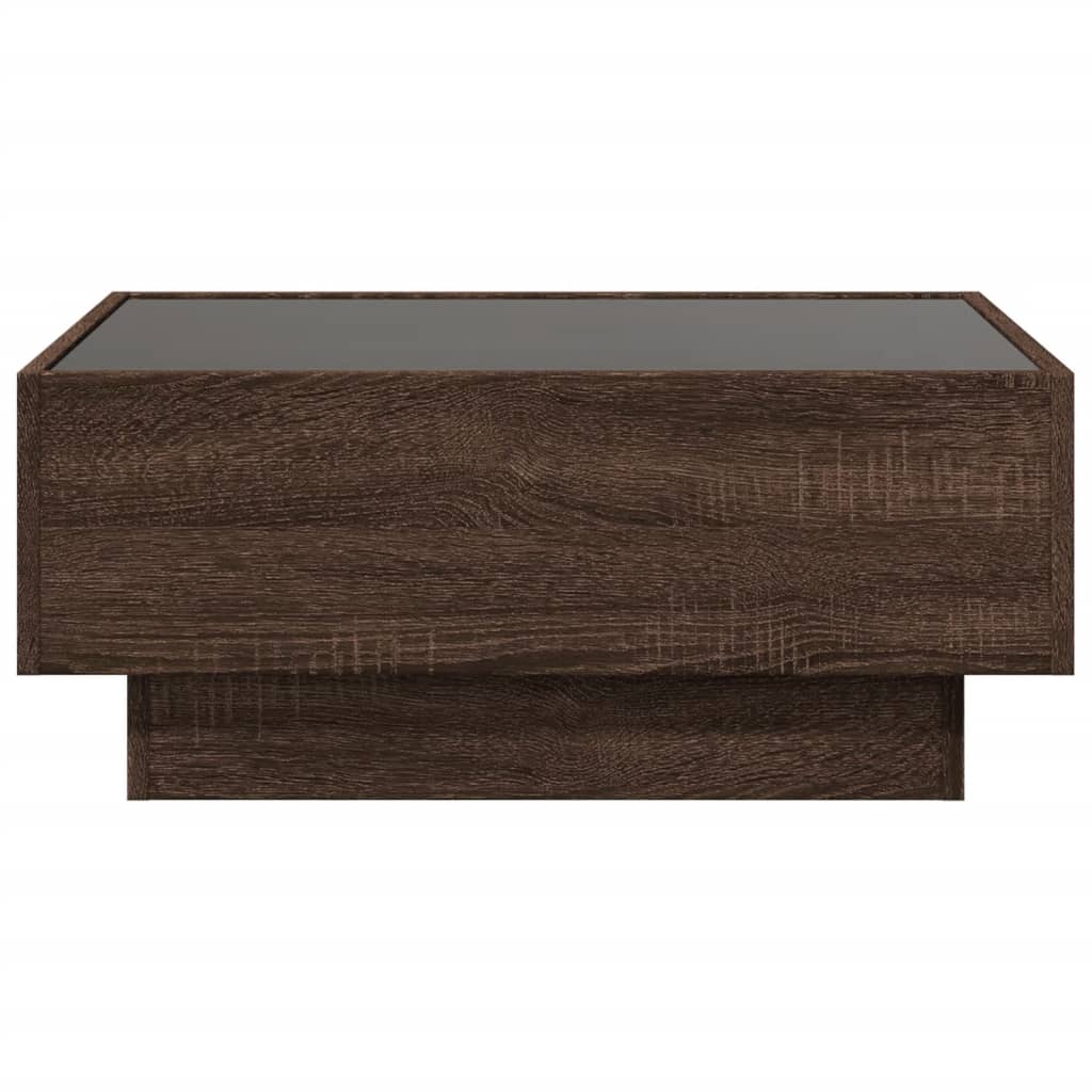 Coffee Table with LED Brown Oak 70x50x30 cm Engineered Wood