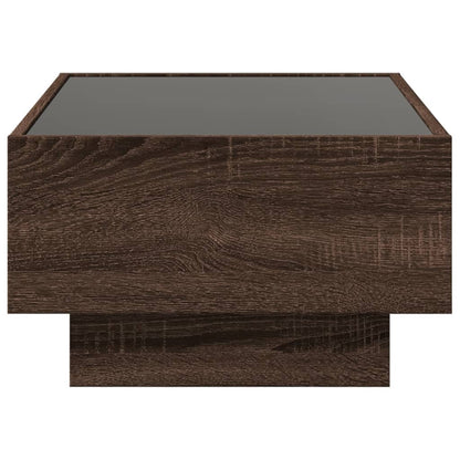 Coffee Table with LED Brown Oak 70x50x30 cm Engineered Wood